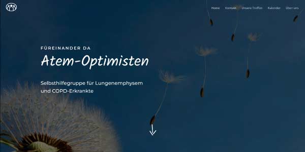 Website-Startseite für die Selbsthifegruppe "Atem-Optimisten" – individuelles Webdesign von GRALKE-MEDIA