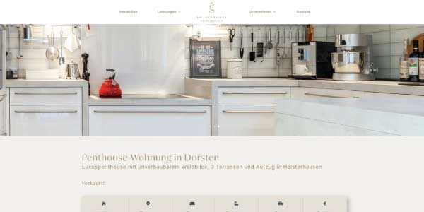 Immobiliendarstellung auf der Website von Dr. Gerbaulet Immobilien – individuelles Webdesign von GRALKE-MEDIA
