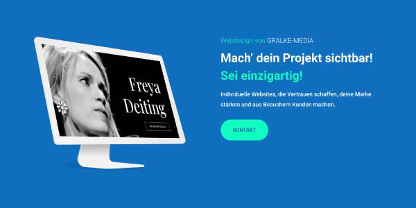 Website-Startseite für das GEschäftsfeld Webdesign von GRALKE-MEDIA – individuelles Webdesign von GRALKE-MEDIA
