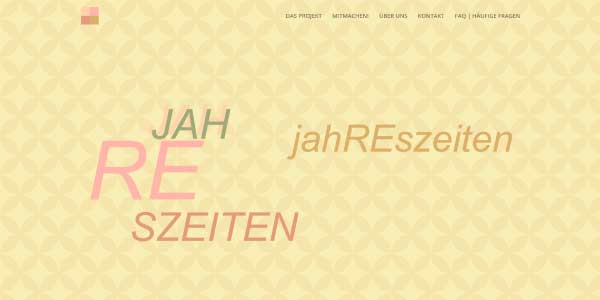 Website-Startseite für das partizipative Kunstprojekt „jahREszeiten“ der Stadt Recklinghausen – individuelles Webdesign von GRALKE-MEDIA