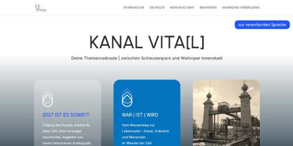 Website-Startseite für ein Projekt der Stadt Waltrop – individuelles Webdesign von GRALKE-MEDIA